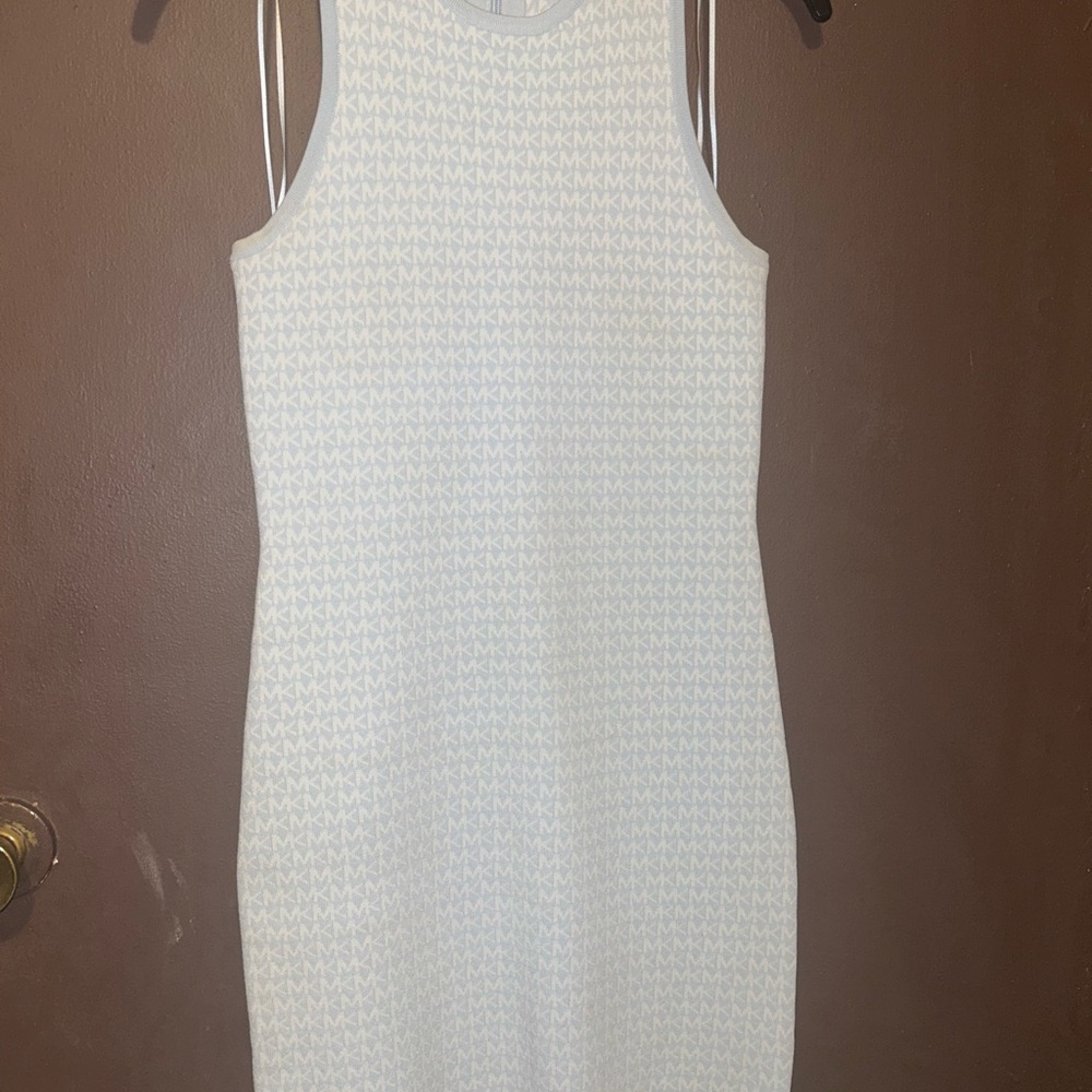 Michael Kors White and Gray Mini Dress